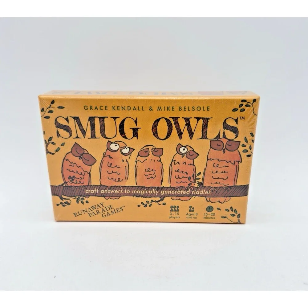 Smug Owls Award Winning Hilarious & Creative Riddle Card Game New Sealed
